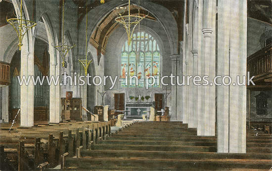 Interior St Mary's Parish Church, South Woodford, London. c.1907